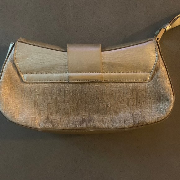 DIOR gold Columbus Pochette Clutch w handle - Picture 7 of 10